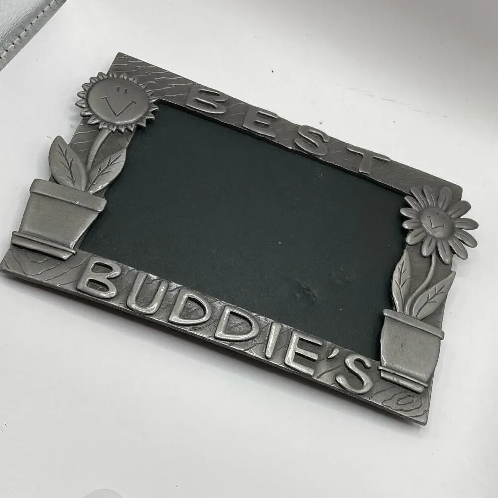 Best Buddies Pewter Metal Frame 6”w x 4”L Best Friends Photo Frame